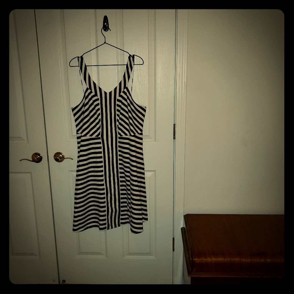 Torrid Black and White Striped Dress - 2X